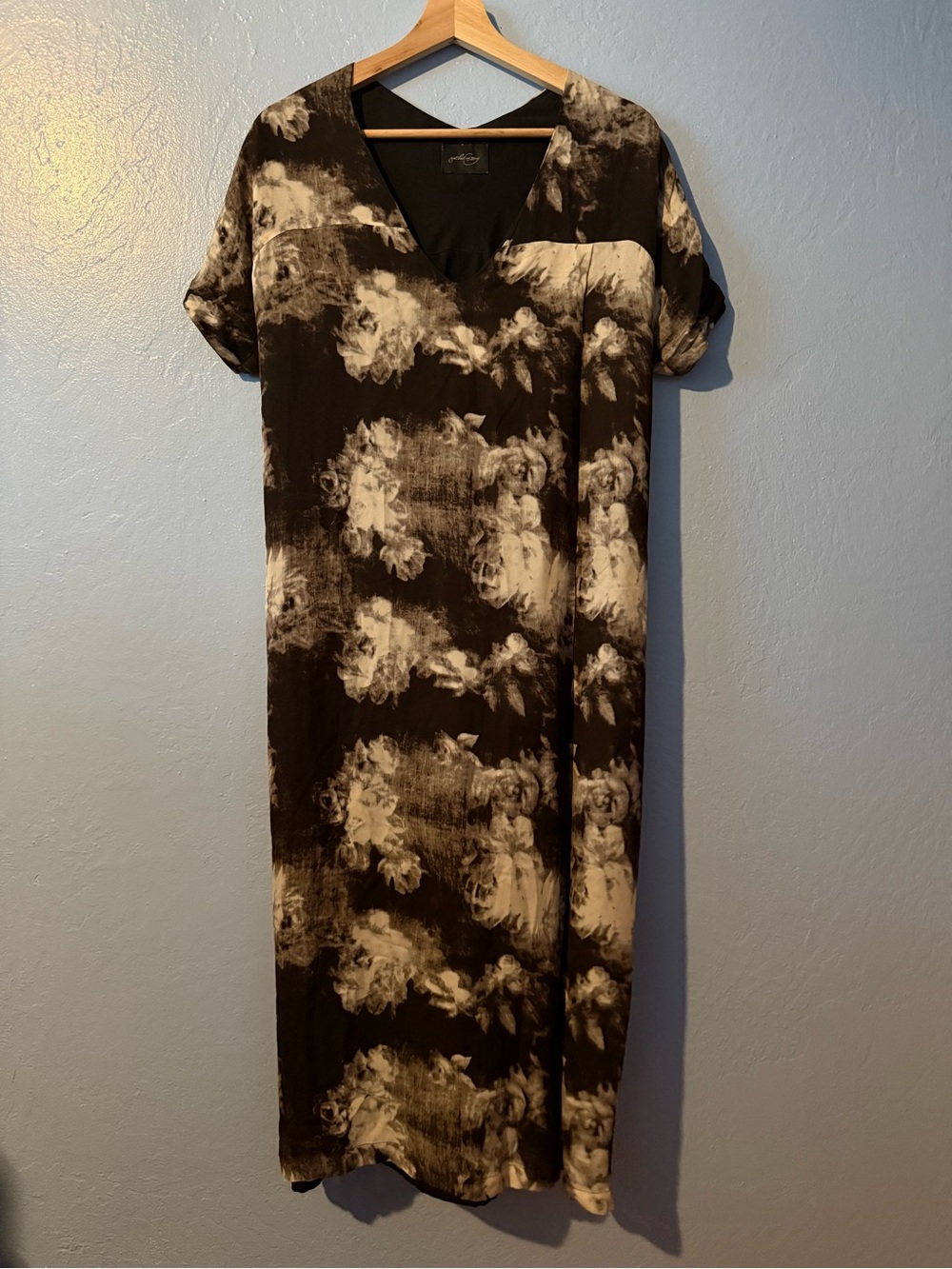 Rachel Comey 100% Silk Black & Cream Classic V-Neck Shift Dress